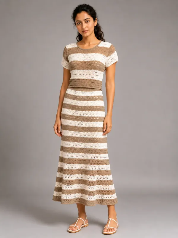 striped crochet co-ord-set
