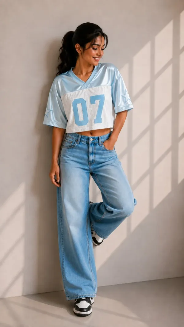 Crop net jersey