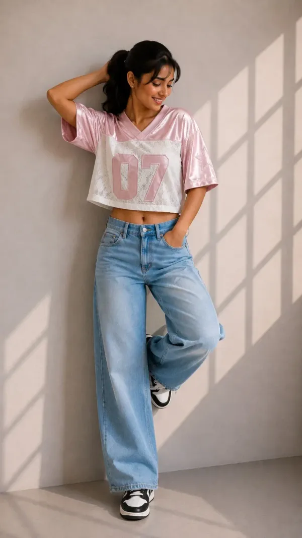 Crop net jersey