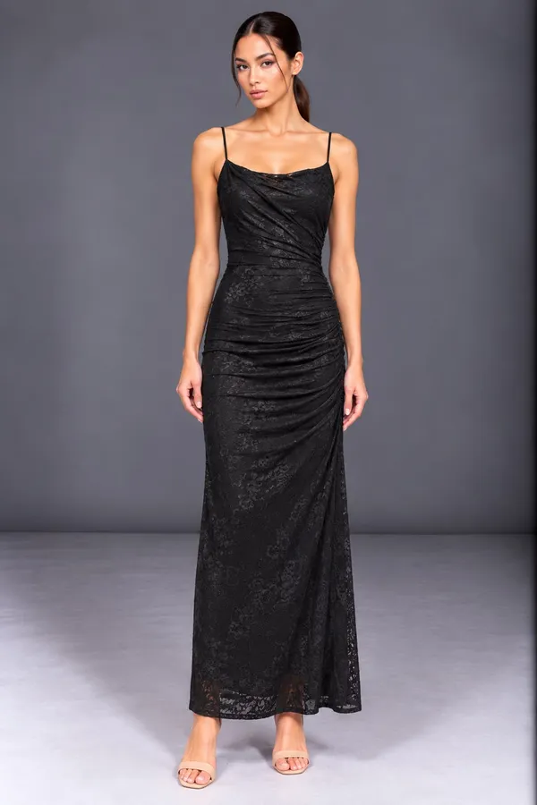 Lace Trim Maxi Dress