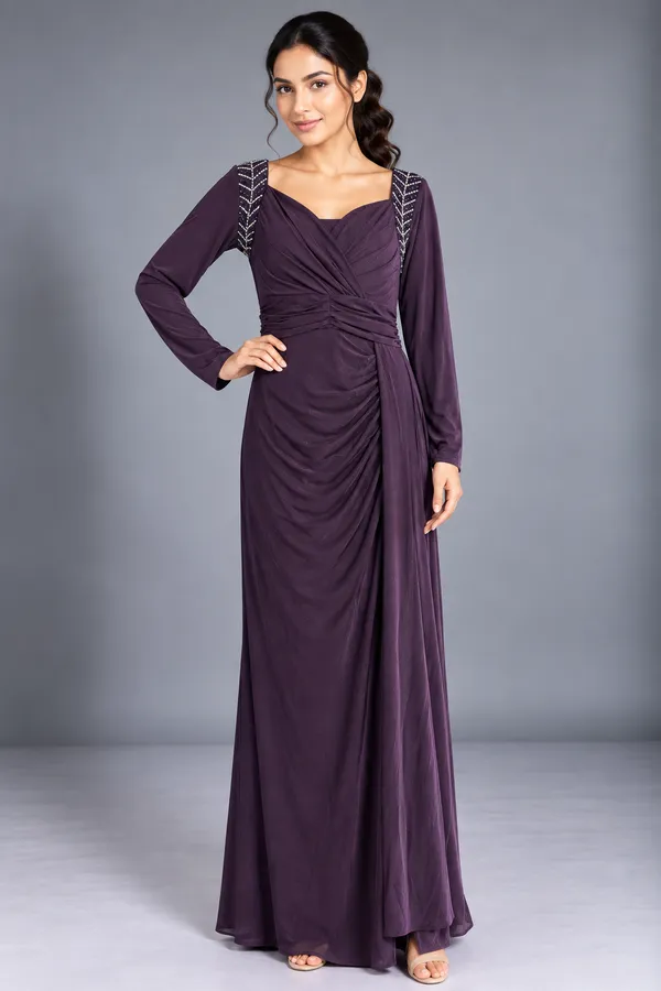 Ruched Wrap Maxi Dress